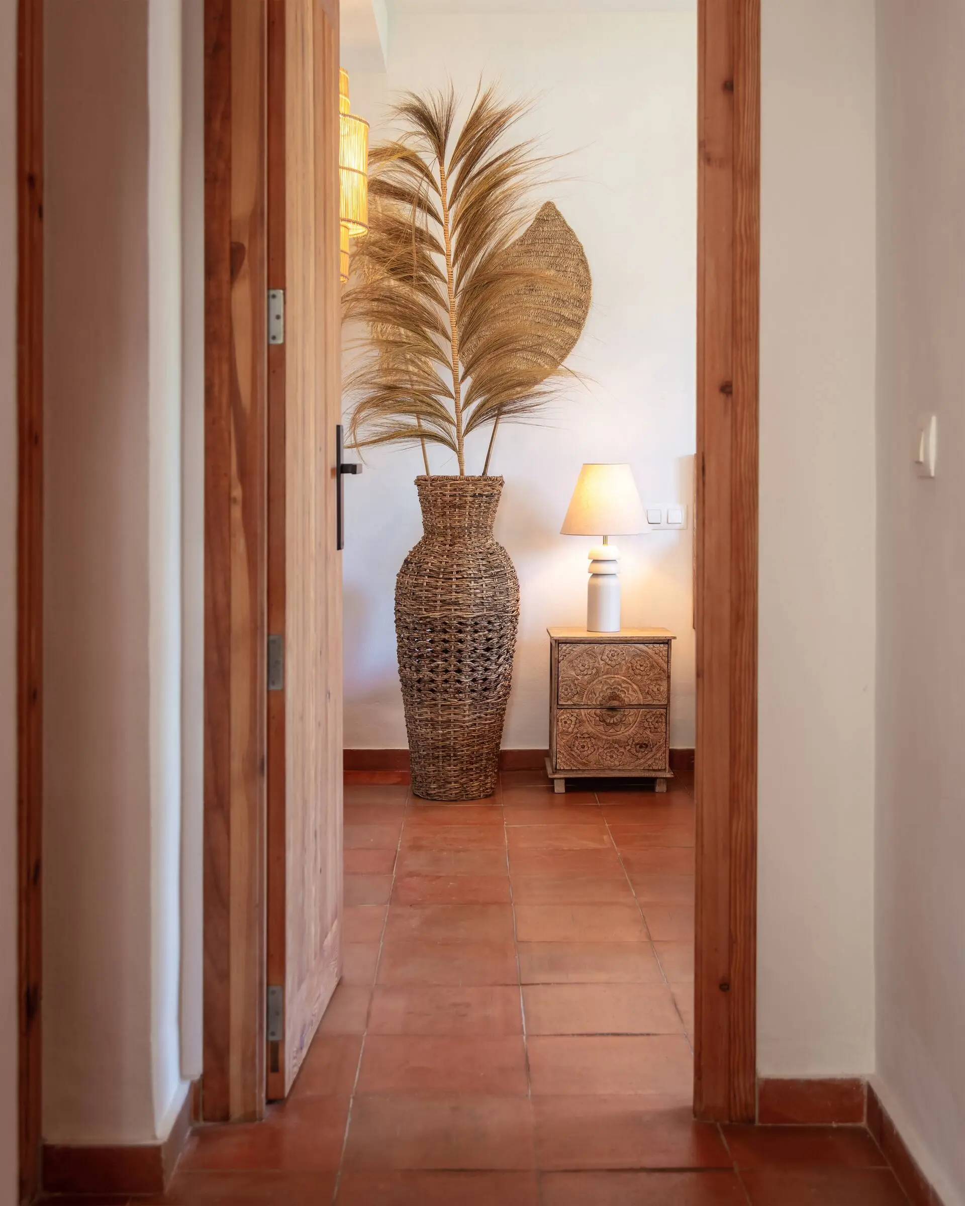 View from the hallway into one of the bedrooms
