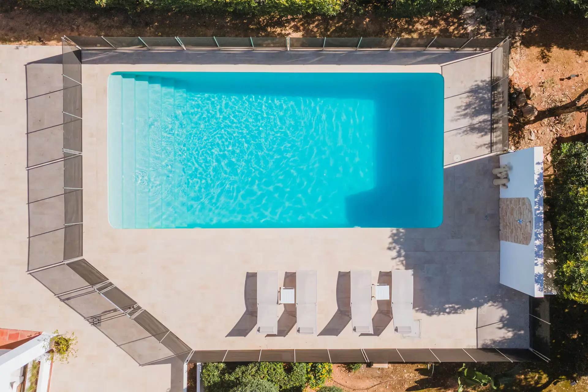 The 11 x 5 metre pool, seen from directly above